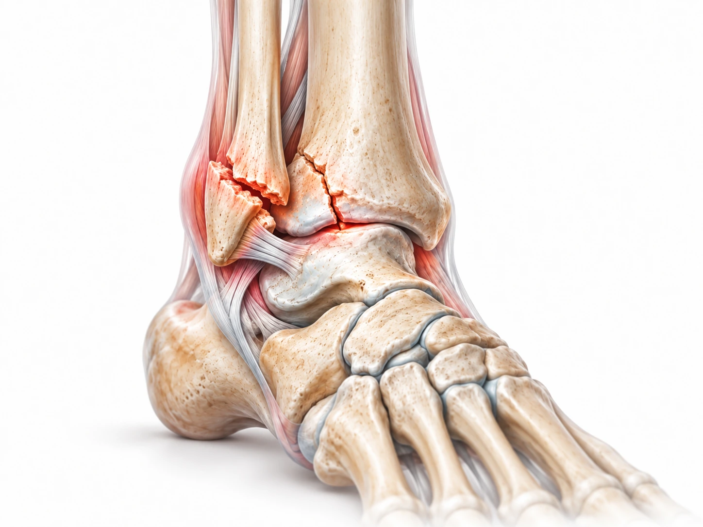 Medical illustration showing Ankle fractures